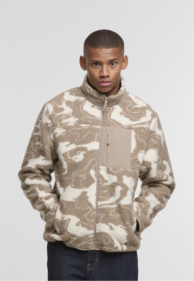 URBAN CLASSICS Langmantel »Urban Classics Pattern Teddy Trackjacket«