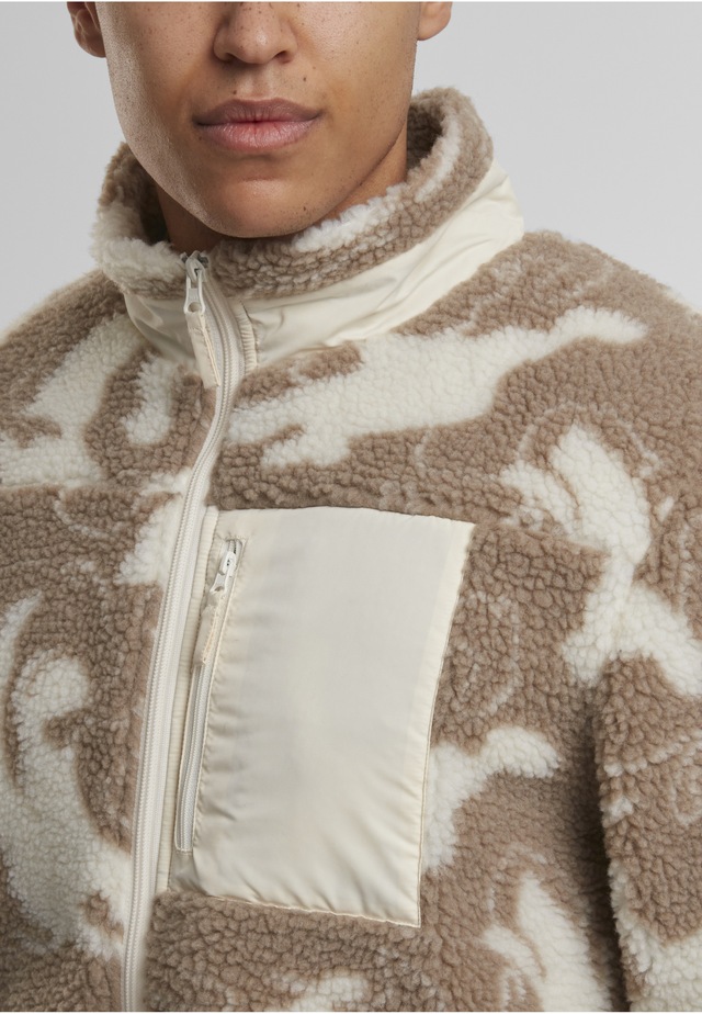 URBAN CLASSICS Langmantel »Urban Classics Pattern Teddy Trackjacket«