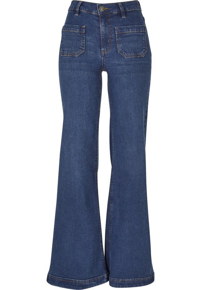 URBAN CLASSICS Straight-Jeans »Urban Classics Damen Ladies Vintage Flared Denim Pants« 1 Stk.
