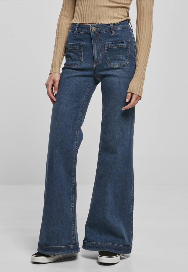URBAN CLASSICS Straight-Jeans »Urban Classics Damen Ladies Vintage Flared Denim Pants« 1 Stk.