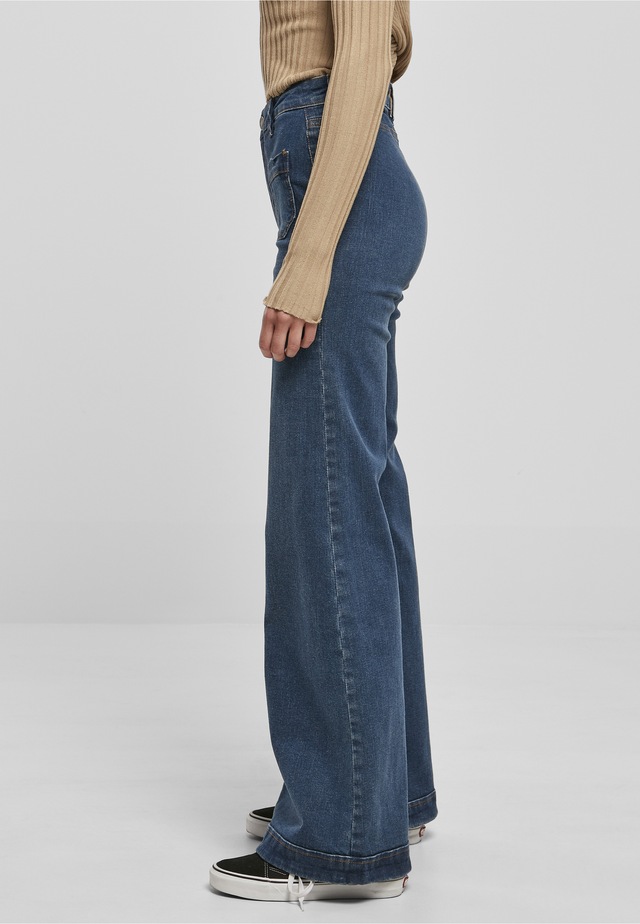 URBAN CLASSICS Straight-Jeans »Urban Classics Damen Ladies Vintage Flared Denim Pants« 1 Stk.