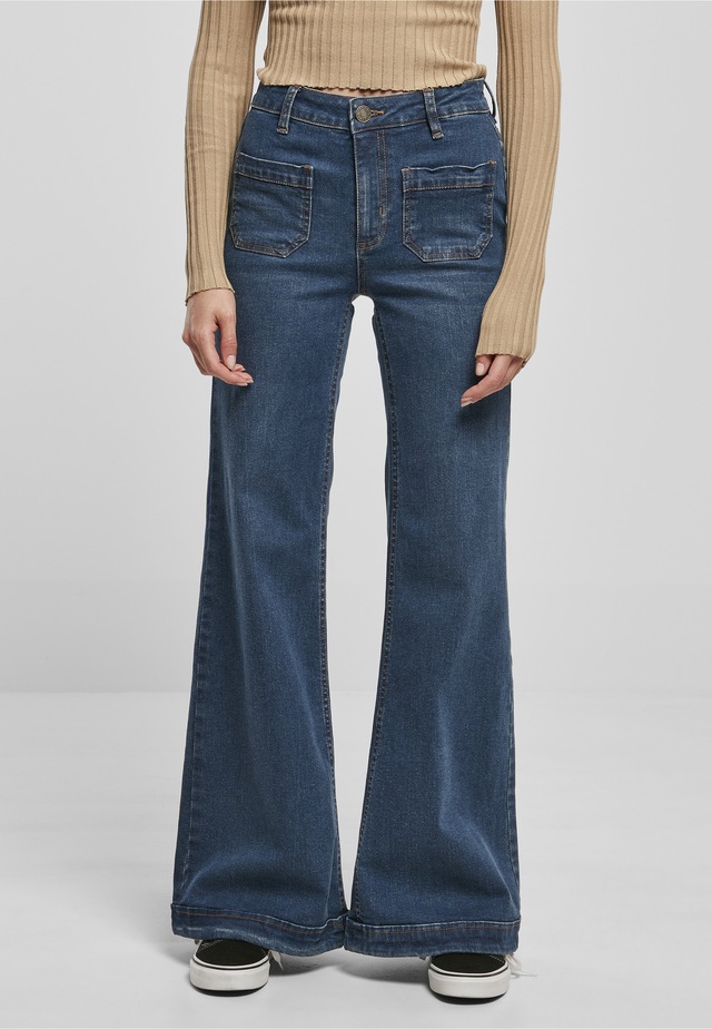URBAN CLASSICS Straight-Jeans »Urban Classics Damen Ladies Vintage Flared Denim Pants« 1 Stk.