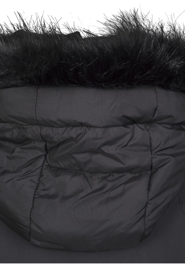 URBAN CLASSICS Winterjacke »Urban Classics Damen Ladies Oversize Faux Fur Puffer Coat« 1 Stk. tlg. mit Kapuze