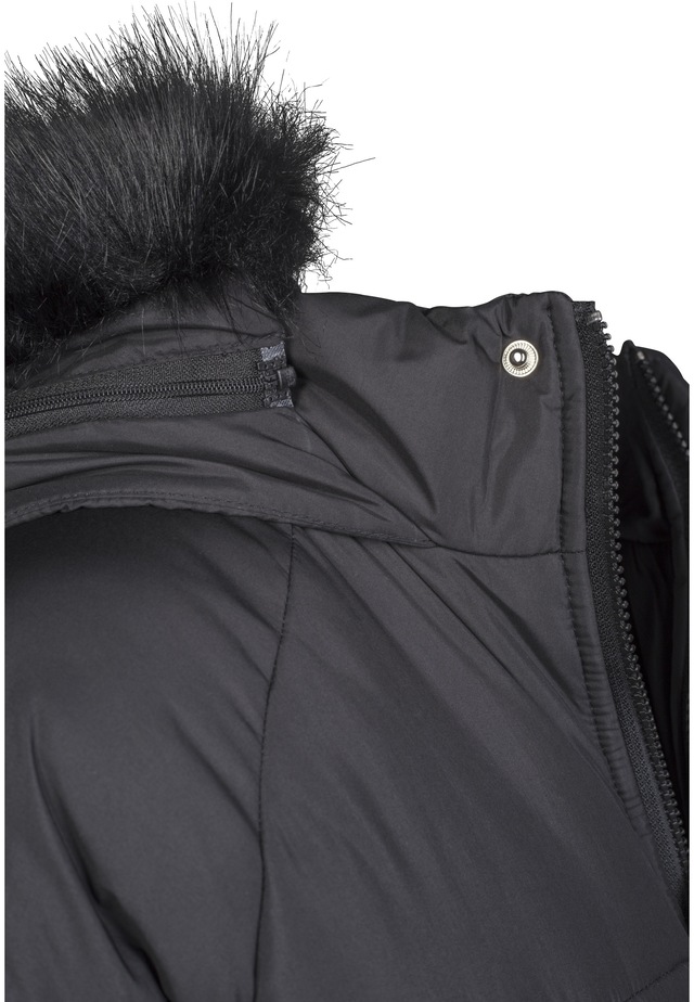 URBAN CLASSICS Winterjacke »Urban Classics Damen Ladies Oversize Faux Fur Puffer Coat« 1 Stk. tlg. mit Kapuze