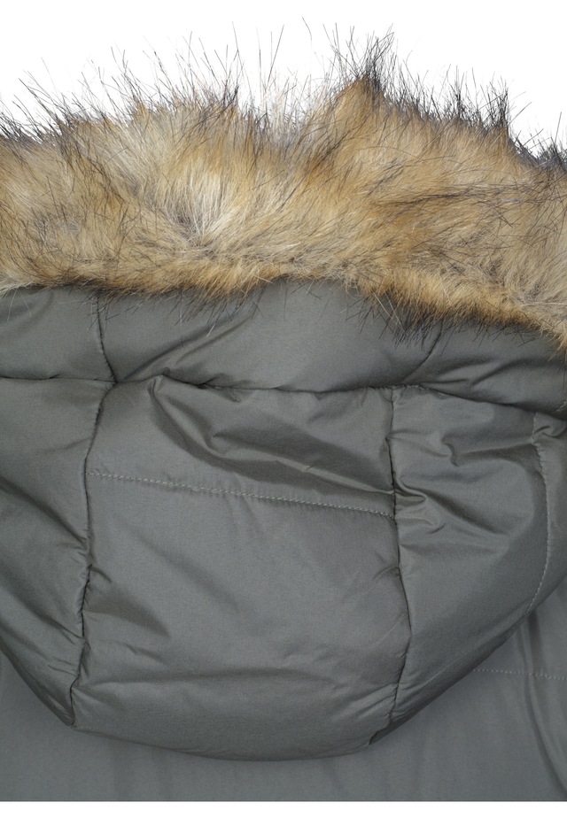 URBAN CLASSICS Winterjacke »Urban Classics Damen Ladies Oversize Faux Fur Puffer Coat« 1 Stk. tlg. mit Kapuze