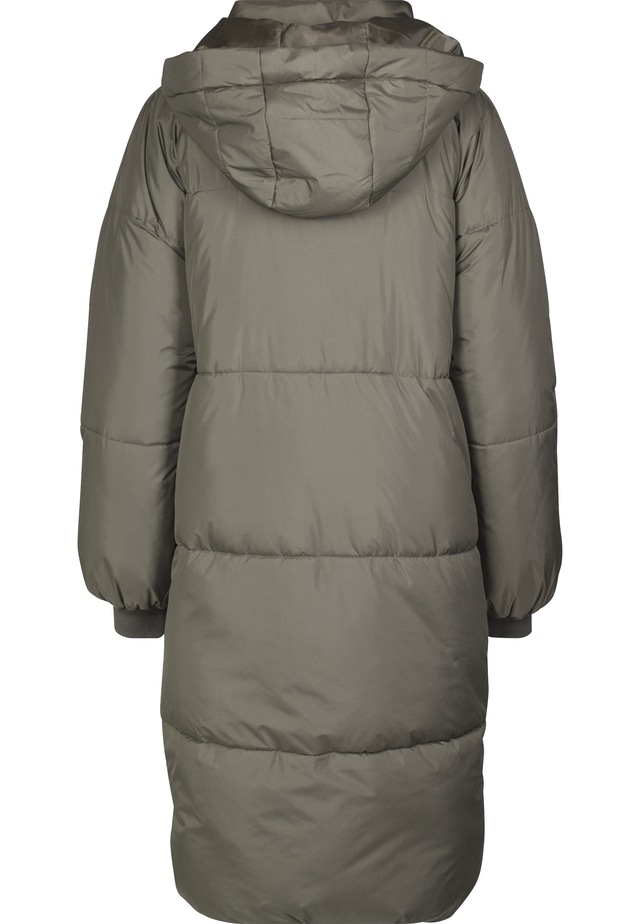 URBAN CLASSICS Winterjacke »Urban Classics Damen Ladies Oversize Faux Fur Puffer Coat« 1 Stk. tlg. mit Kapuze