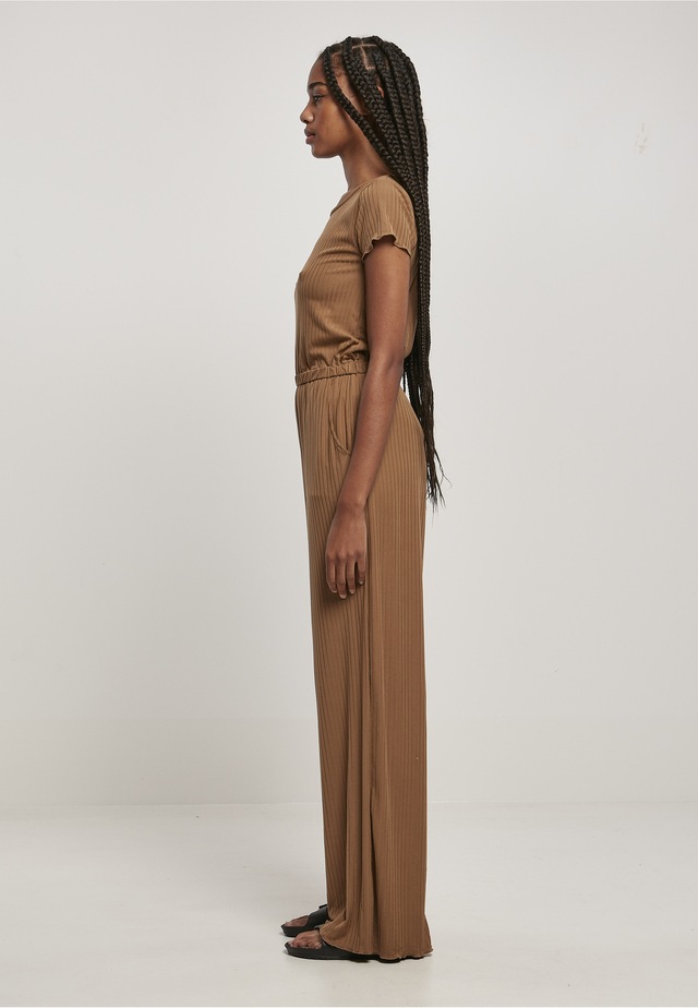 URBAN CLASSICS Jumpsuit »Urban Classics Damen Ladies Rib Wid Leg Jumpsuit« 1 Stk.