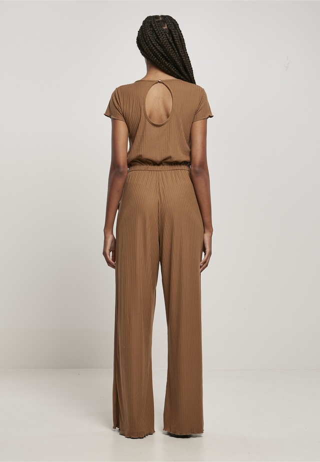 URBAN CLASSICS Jumpsuit »Urban Classics Damen Ladies Rib Wid Leg Jumpsuit« 1 Stk.