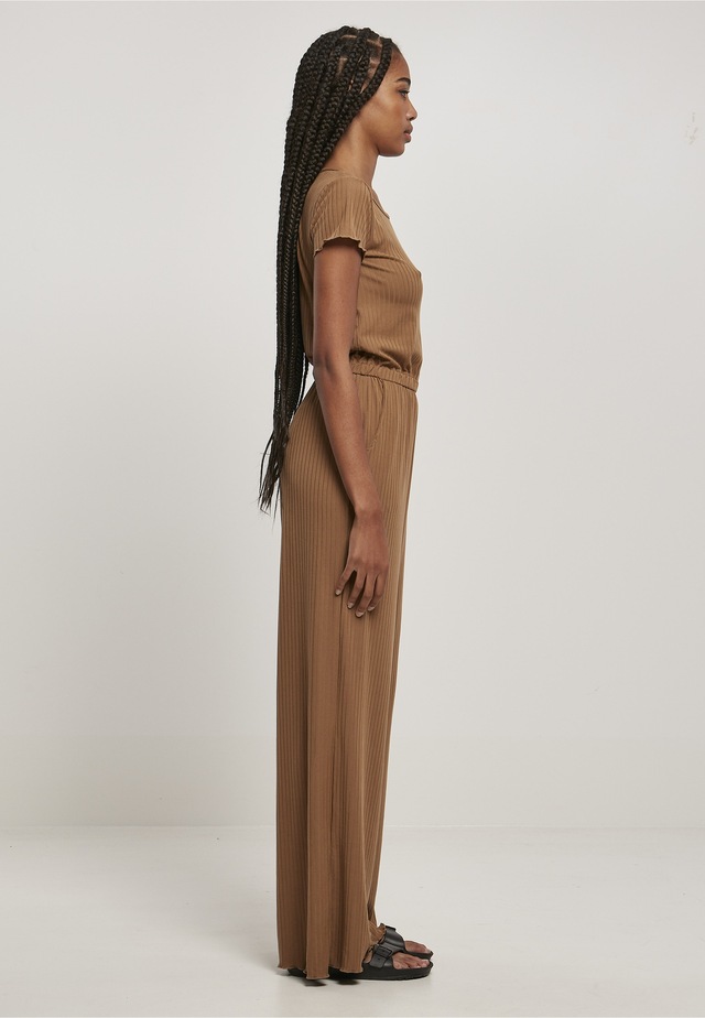 URBAN CLASSICS Jumpsuit »Urban Classics Damen Ladies Rib Wid Leg Jumpsuit« 1 Stk.