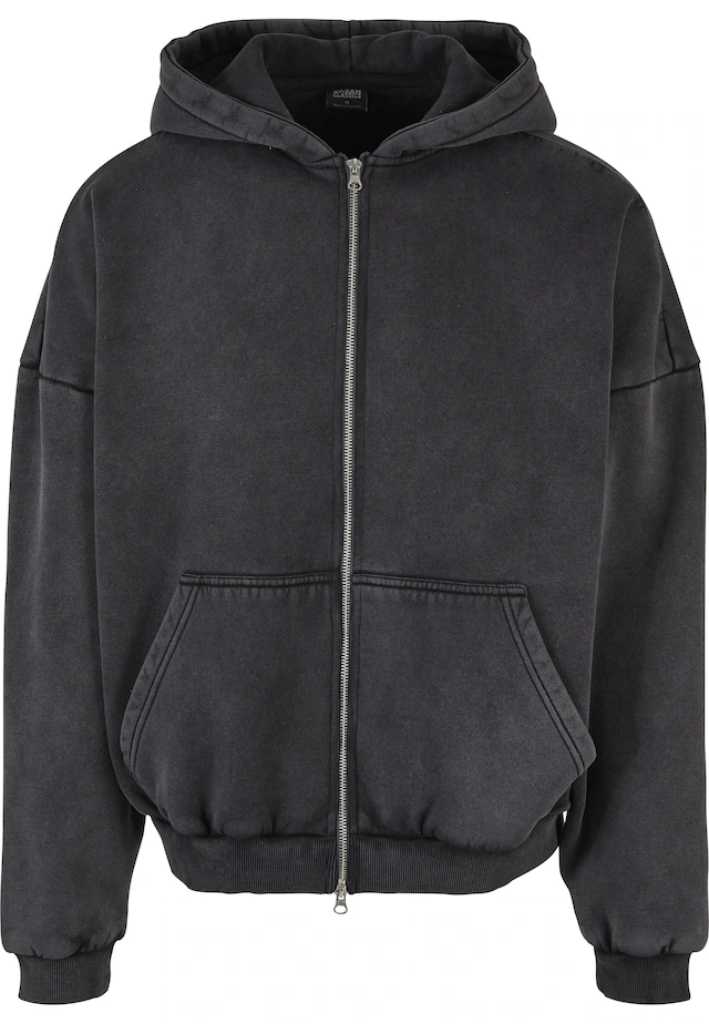 URBAN CLASSICS Neopren-Hoodie »Urban Classics Herren Heavy Stone Washed 90's Zip Hoodie« 1 Stk.