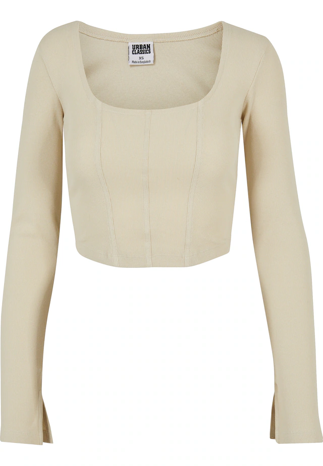 URBAN CLASSICS Langarmshirt »Urban Classics Damen Ladies Short Rib Corsage Longsleeve« 1