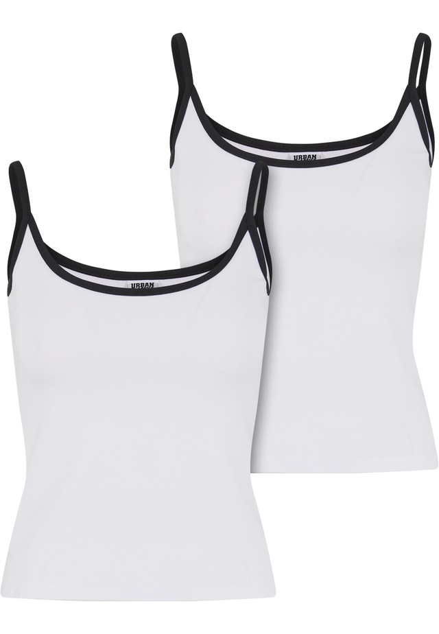 URBAN CLASSICS Tanktop »Urban Classics Ladies Contrast Basic Top 2-Pack«