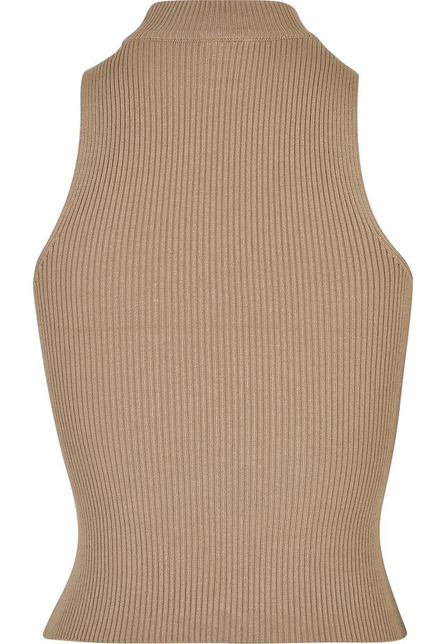 URBAN CLASSICS Tanktop »Urban Classics Damen Ladies Short Rib Knit Turtleneck Top« 1