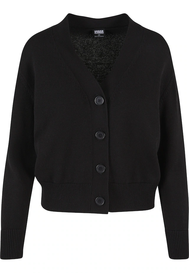 URBAN CLASSICS Strickjacke »Urban Classics Damen Ladies Rib Cardigan« 1 Stk.