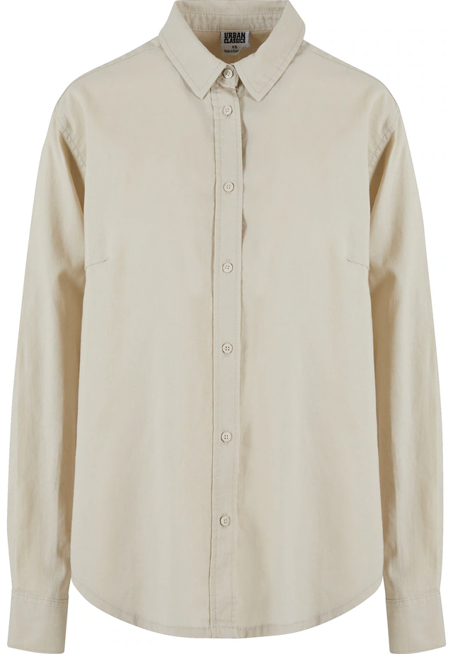 URBAN CLASSICS Blusentop »Urban Classics Damen Ladies Linen Mixed Oversized Shirt«