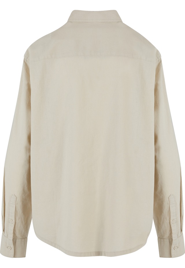 URBAN CLASSICS Blusentop »Urban Classics Damen Ladies Linen Mixed Oversized Shirt«