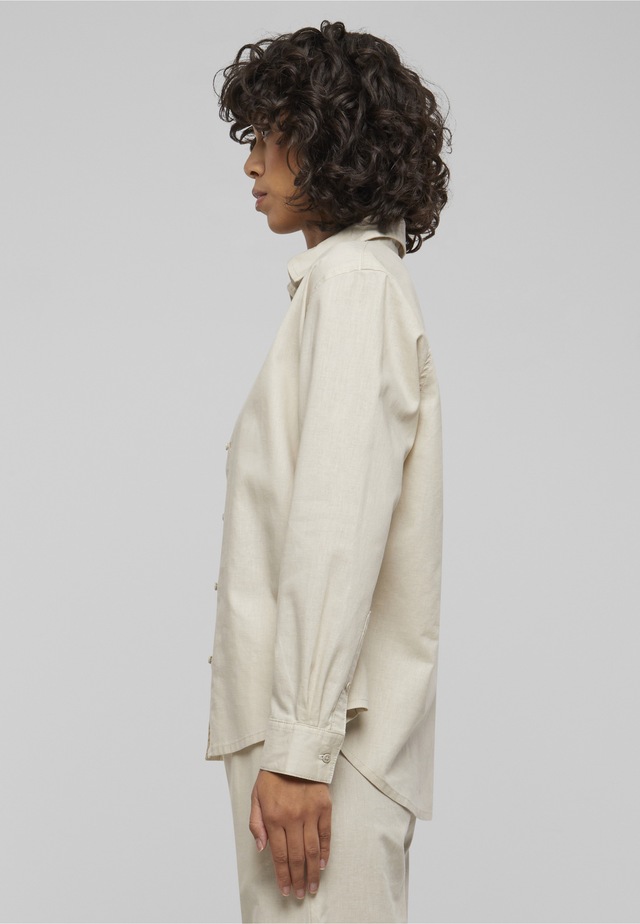 URBAN CLASSICS Blusentop »Urban Classics Damen Ladies Linen Mixed Oversized Shirt«