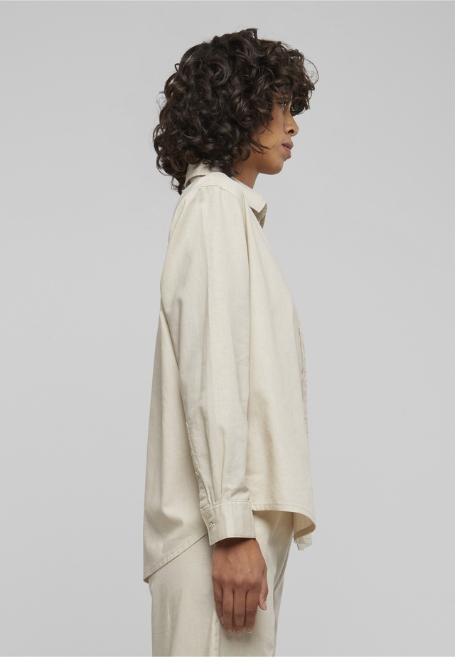URBAN CLASSICS Blusentop »Urban Classics Damen Ladies Linen Mixed Oversized Shirt«