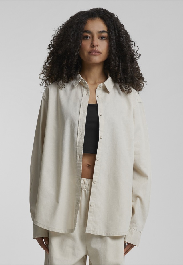 URBAN CLASSICS Blusentop »Urban Classics Damen Ladies Linen Mixed Oversized Shirt«