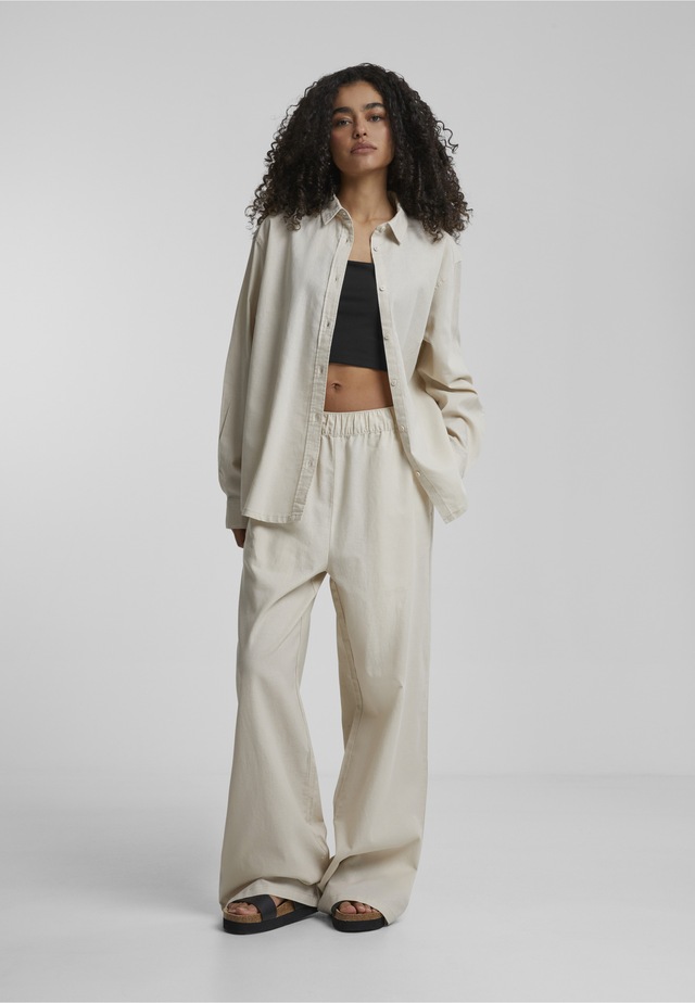 URBAN CLASSICS Blusentop »Urban Classics Damen Ladies Linen Mixed Oversized Shirt«
