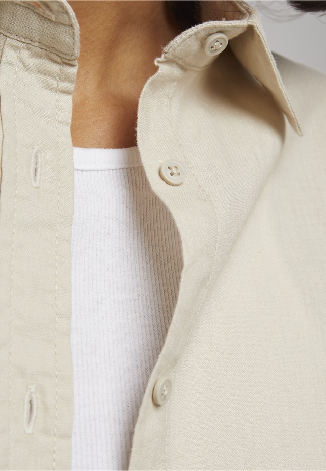 URBAN CLASSICS Blusentop »Urban Classics Damen Ladies Linen Mixed Oversized Shirt«