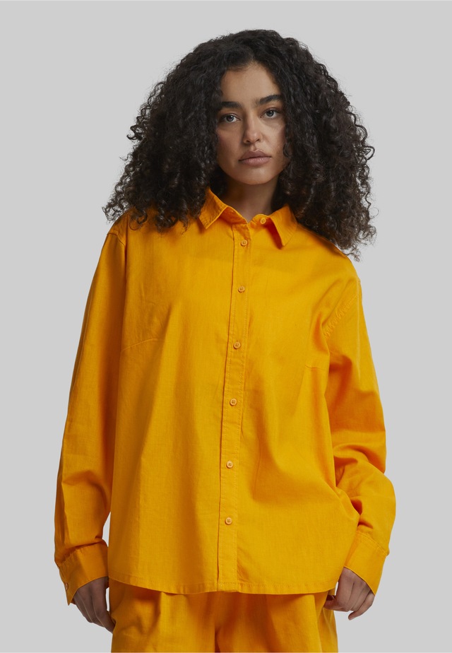 URBAN CLASSICS Blusentop »Urban Classics Damen Ladies Linen Mixed Oversized Shirt«