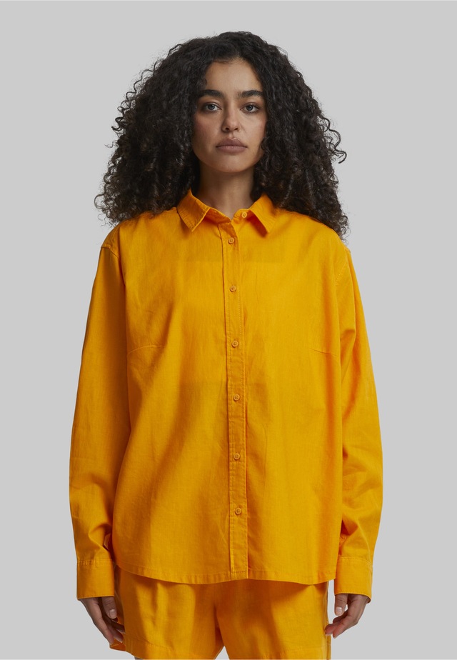 URBAN CLASSICS Blusentop »Urban Classics Damen Ladies Linen Mixed Oversized Shirt«