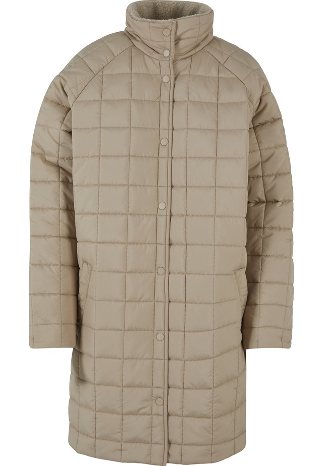 URBAN CLASSICS Winterjacke »Urban Classics Damen Ladies Quilted Coat« 1 Stk. tlg. ohne Kapuze