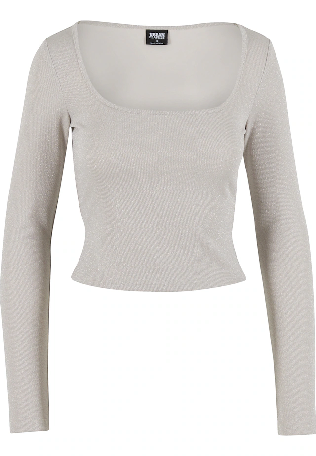 URBAN CLASSICS T-Shirt »Urban Classics Ladies Glitter Square Neck Longsleeve« 1