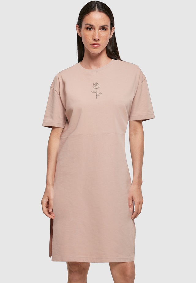 Merchcode Shirtkleid »Merchcode Damen Ladies Rose Oversized Slit Tee Dress« 1 Stk. tlg.