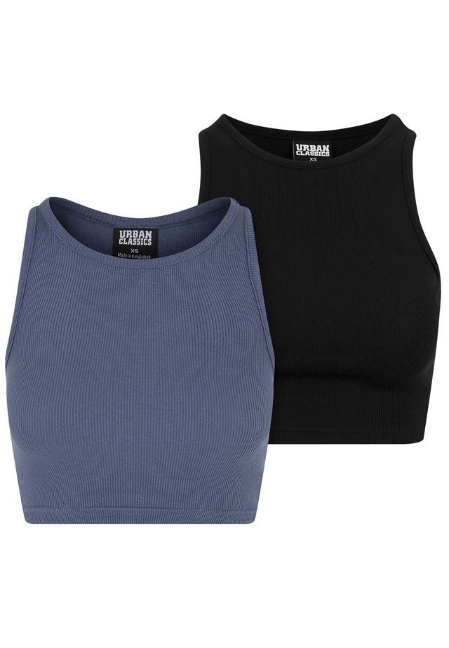 URBAN CLASSICS Tanktop »Urban Classics Damen Ladies Cropped Rib Top 2-Pack« 1 Stk.