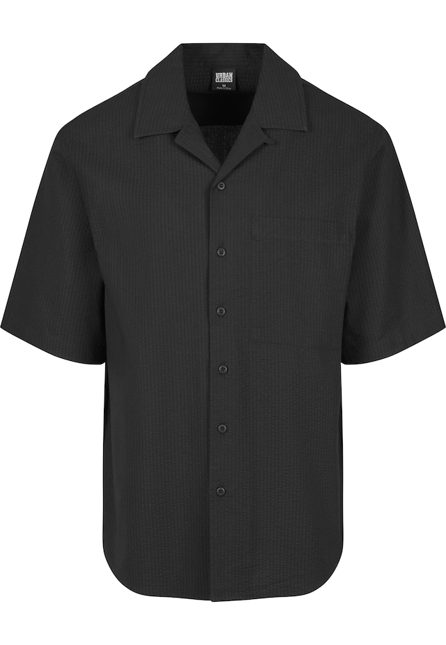 URBAN CLASSICS Langarmhemd »Urban Classics Herren Relaxed Seersucker Short Sleeve Shirt« 1 Stk.