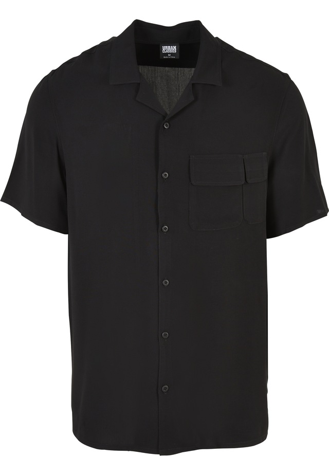 URBAN CLASSICS Kurzarmhemd »Urban Classics Herren Viscose Camp Shirt« 1 Stk.