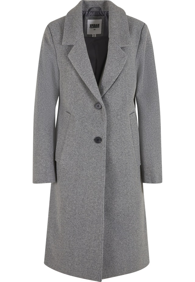 URBAN CLASSICS Winterjacke »Urban Classics Ladies Basic Coat« 1 Stk. tlg. ohne Kapuze