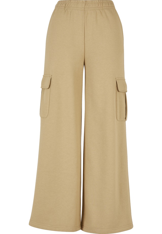 URBAN CLASSICS Sweathose »Urban Classics Damen Ladies Highwaist Wide Leg Cargo Terry Pants«