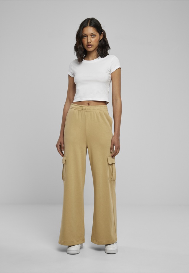 URBAN CLASSICS Sweathose »Urban Classics Damen Ladies Highwaist Wide Leg Cargo Terry Pants«