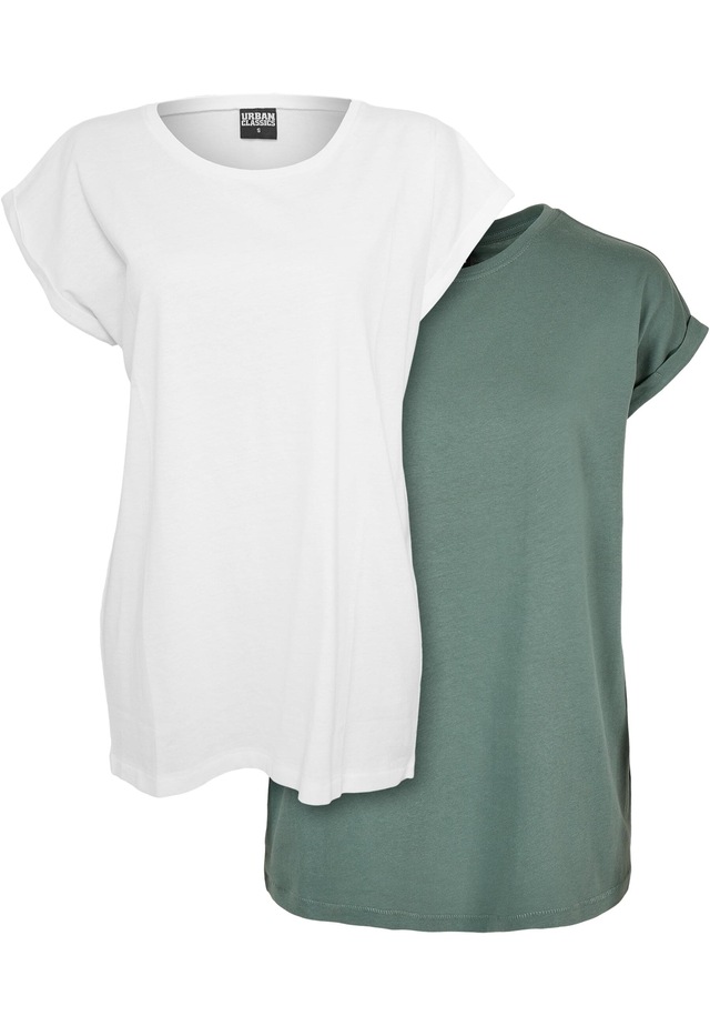 URBAN CLASSICS T-Shirt »Urban Classics Damen Ladies Extended Shoulder Tee 2-Pack« 1 Stk.