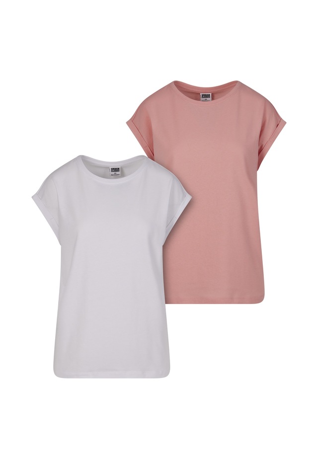 URBAN CLASSICS T-Shirt »Urban Classics Damen Ladies Extended Shoulder Tee 2-Pack« 1 Stk.