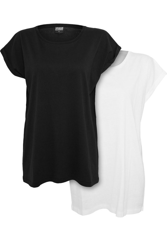 URBAN CLASSICS T-Shirt »Urban Classics Damen Ladies Extended Shoulder Tee 2-Pack« 1 Stk.