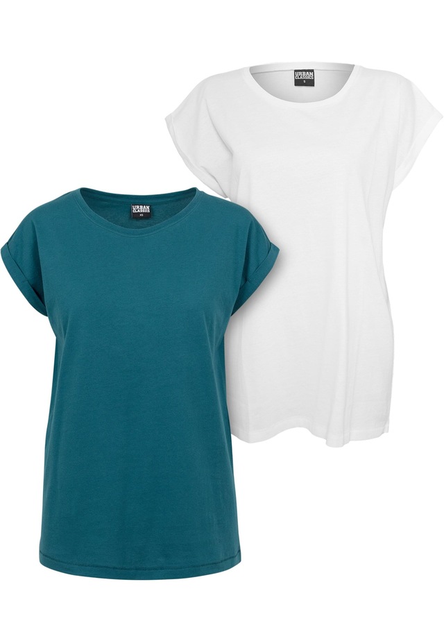 URBAN CLASSICS T-Shirt »Urban Classics Damen Ladies Extended Shoulder Tee 2-Pack« 1 Stk.