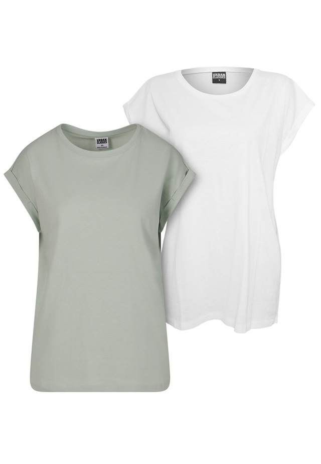 URBAN CLASSICS T-Shirt »Urban Classics Damen Ladies Extended Shoulder Tee 2-Pack« 1 Stk.