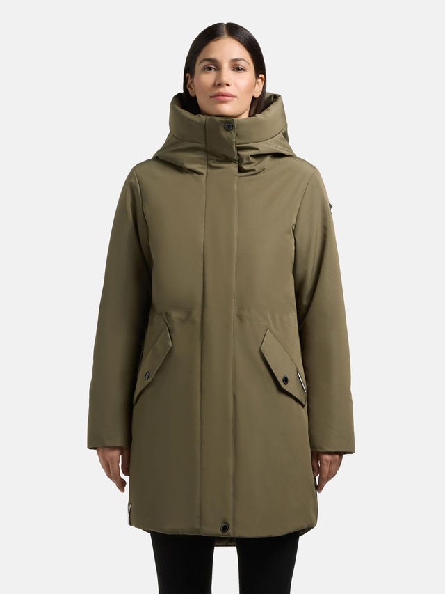 khujo Wintermantel »Diance« Lange Damen Winterjacke mit großer Kapuze