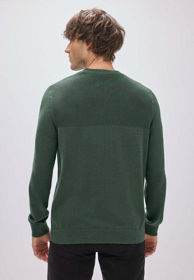 STREET ONE MEN Rundhalspullover aus reiner Baumwolle