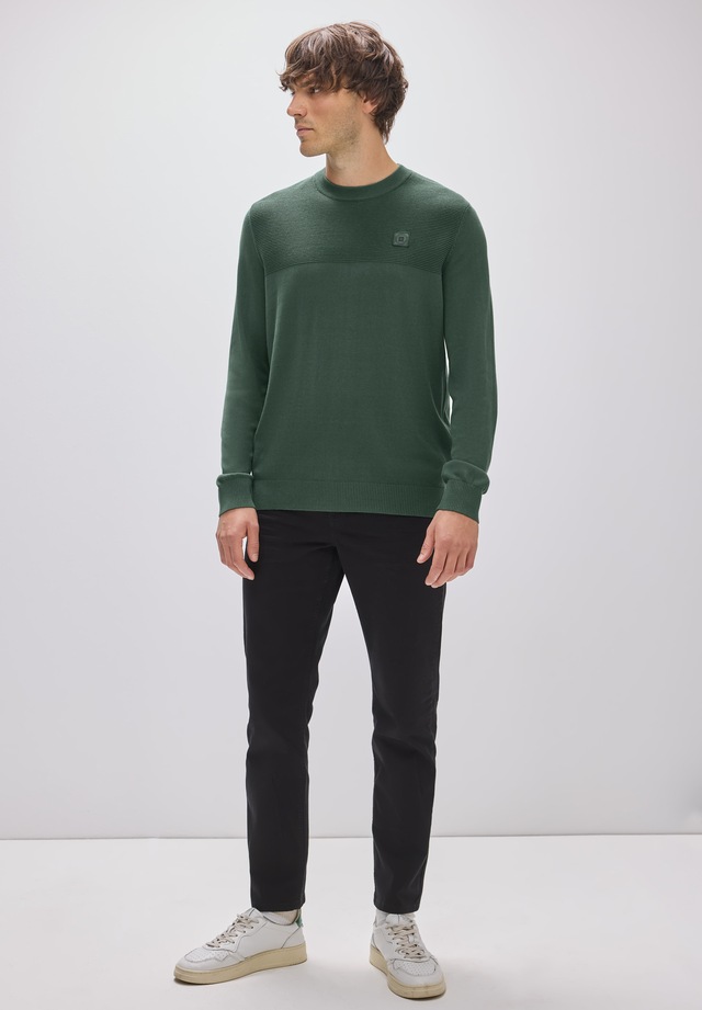 STREET ONE MEN Rundhalspullover aus reiner Baumwolle