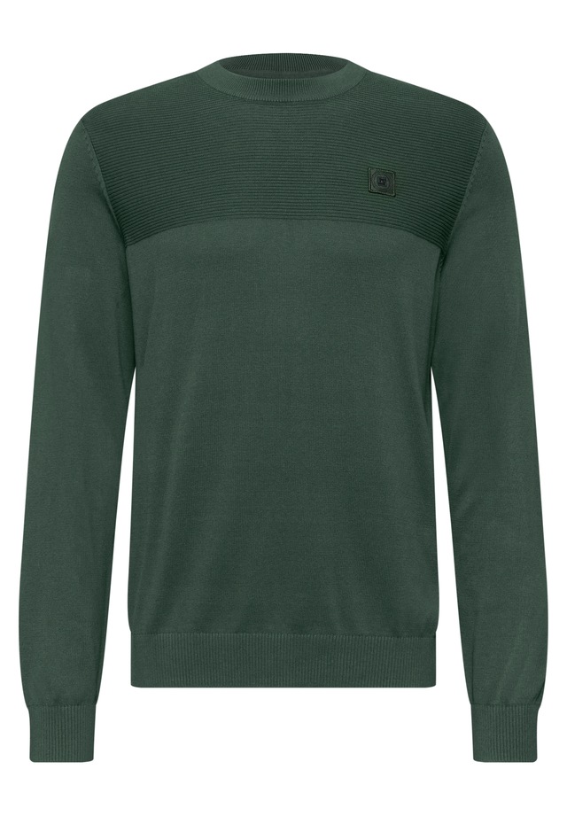 STREET ONE MEN Rundhalspullover aus reiner Baumwolle