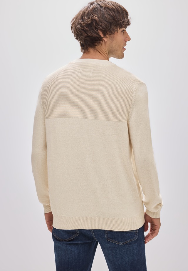 STREET ONE MEN Rundhalspullover aus reiner Baumwolle