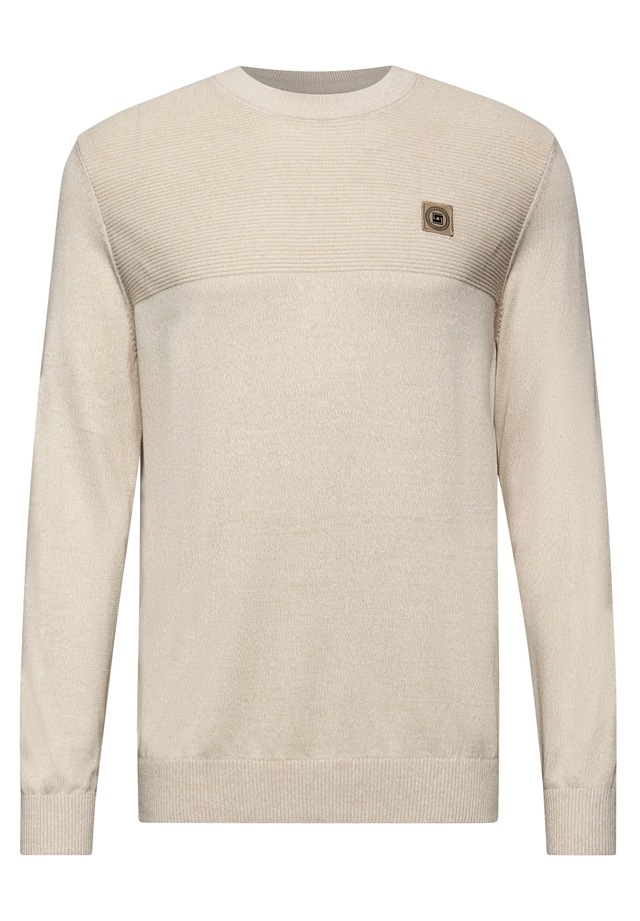 STREET ONE MEN Rundhalspullover aus reiner Baumwolle