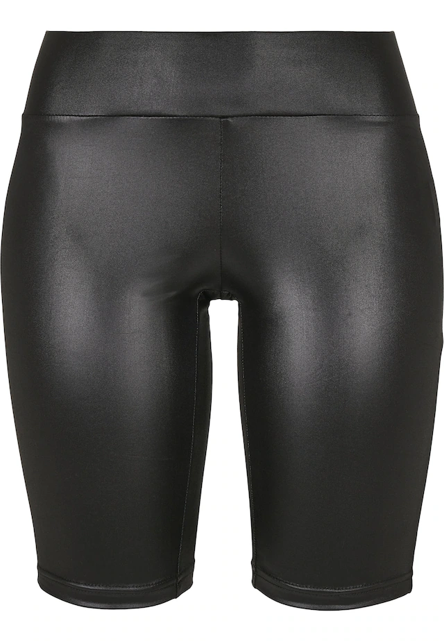 URBAN CLASSICS Stoffhose »Urban Classics Damen Ladies Synthetic Leather Cycle Shorts«
