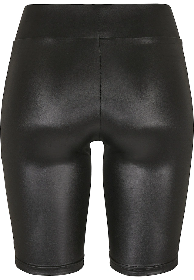 URBAN CLASSICS Stoffhose »Urban Classics Damen Ladies Synthetic Leather Cycle Shorts«