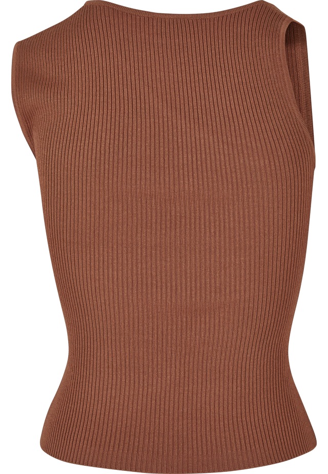 URBAN CLASSICS Tanktop »Urban Classics Damen Ladies Rib Knit Asymmetric Top« 1 Stk.
